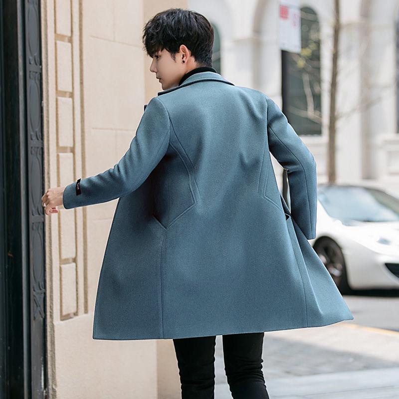 Men's Fashion Wool Woolen Coat Double Breasted Coat Women Winter Jacket Woolen Trench Coat