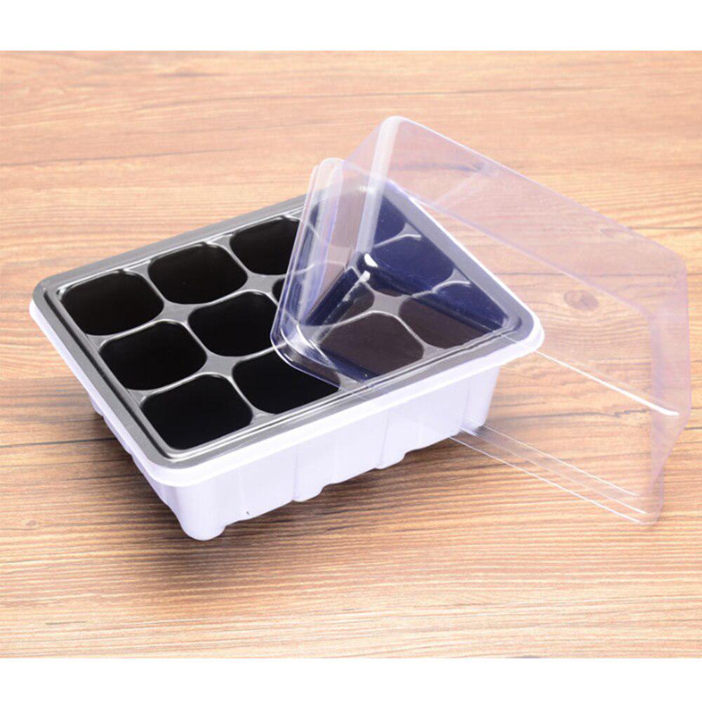 6/12 Plastic Nursery Pot Planter Seed Tray Kit Plant Germination with Cover