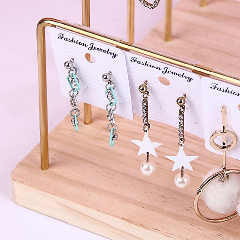 Iron Earrings Display Stand Home Earrings Can Hang Cardboard Jewelry Stand Earrings Ear Clips Live Display Shelf
