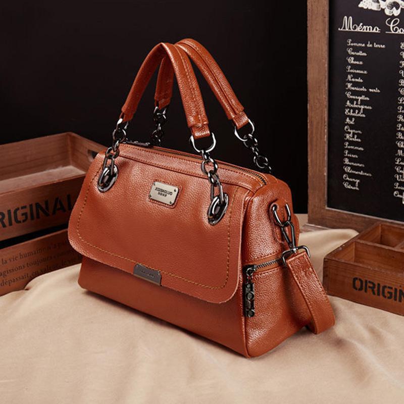 Genuine Leather Handbags Casual Hand Single Shoulder Bag Retro Ladies One-shoulder Diagonal Bag Women