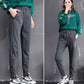 Thin Casual Plus Velvet Sports Pants Female Students Autumn and Winter Wear Harem Pants Korean Loose Black Thickened Women's Pants