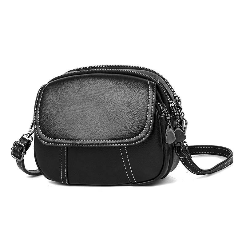 Round Crossbody Bag Women Red Leather Waterproof Anti-theft Large-capacity Tote Bags Shoulder Bag