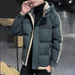 Men's Short Padded Hooded Jacket Padded Warm Padded Jacket Tooling Trend