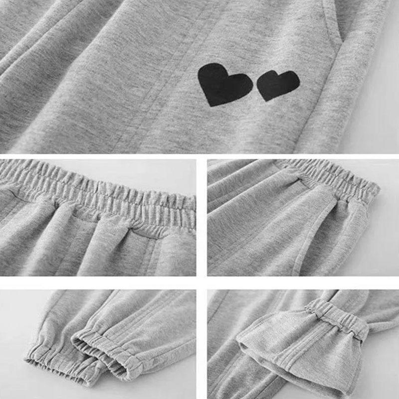 Girls' Casual Pants Spring and Autumn Models Children's Sports Pants Korean Style Loose Trousers Love Printed Trousers
