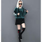Women's Sweater Winter Fashion Trend Thickening Plus Velvet Warm Hooded Blouse
