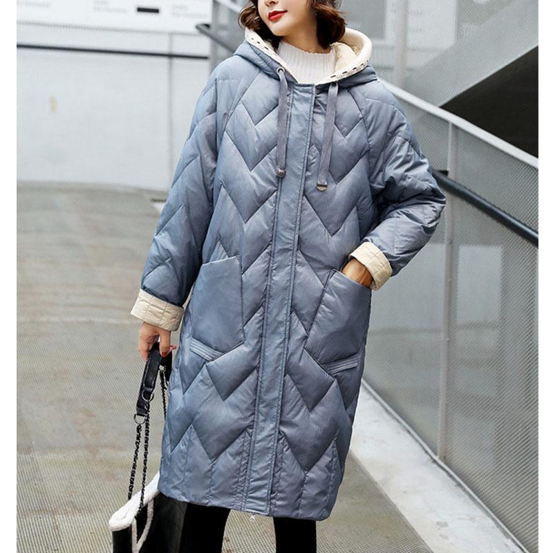 Women's Mid-length Loose and Warm Fashion Jacket Women's Winter Korean Knitted Woolen Hooded Down Jacket