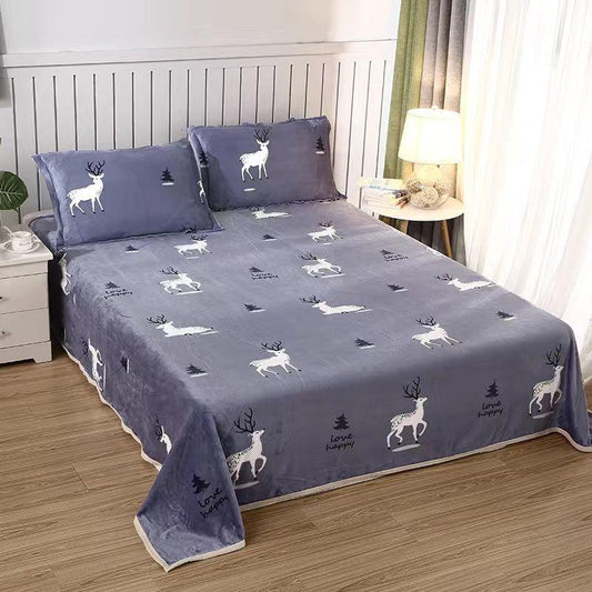 Winter High-quality Double-sided Fleece Blanket Blanket Plus Fleece Sheet Single Double Blanket Coral Fleece Flannel Sheet Fleece Blanket