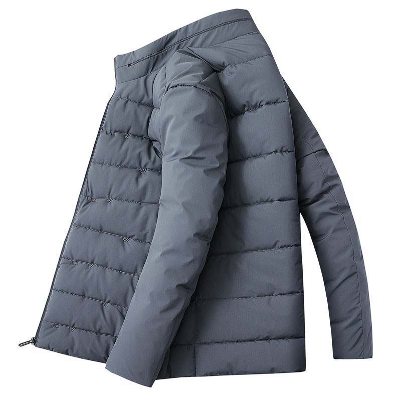 Winter New Style Men's Mid-length Thick Warm Cotton Padded Jacket Young and Middle-aged Stand-up Collar Slim Padded Jacket