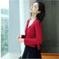 Short Knitted Jacket Spring and Autumn Korean Tops Pure Color Cardigan Youth Women's Sweater