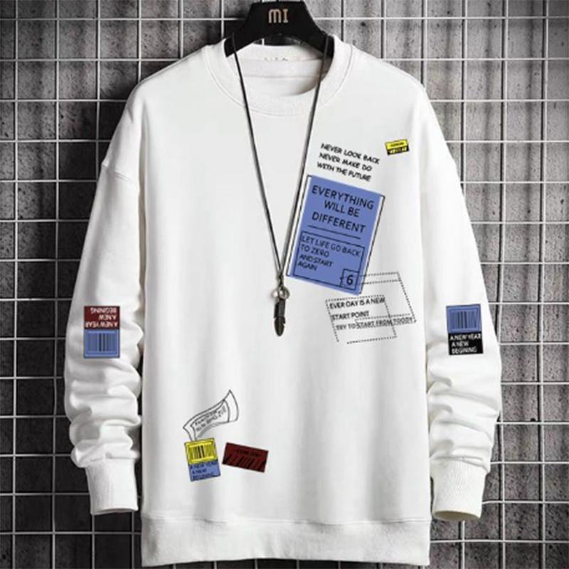 Suit Men's Spring and Summer Men's Loose Long-sleeved Sportswear Trend Students Large Size Casual Sports Pants with A Set