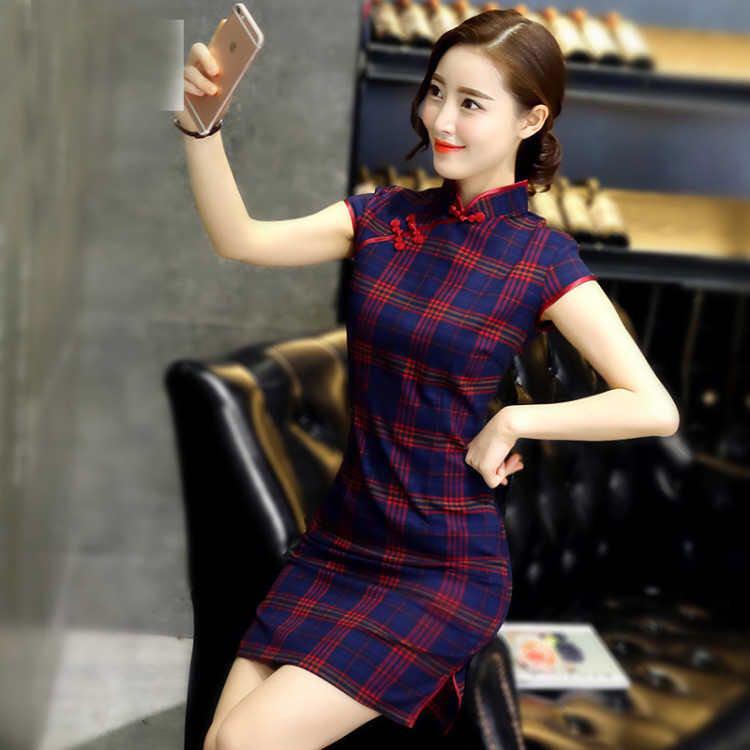 Slim sexy short dress female cheongsam summer cheongsam female casual cheongsam skirt