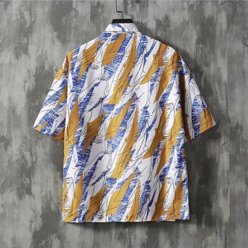 Hawaiian Shirt Beach Tees Summer Plus Size Overshirt Half Sleeve T-shirts Casual Print Undies Button Up Cardigan Men Clothing