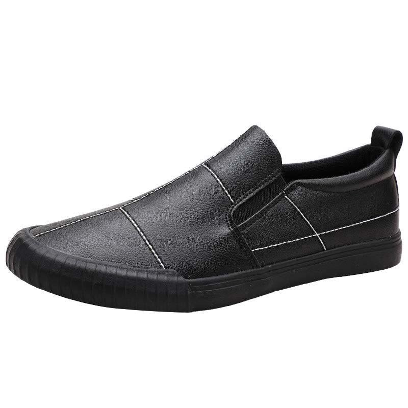 Plus Size 38-44 Summer Men Leather Sneakers Comfortable Deodorant Running Basketball Shoes Breathable Shockproof Non-slip Black Shoes