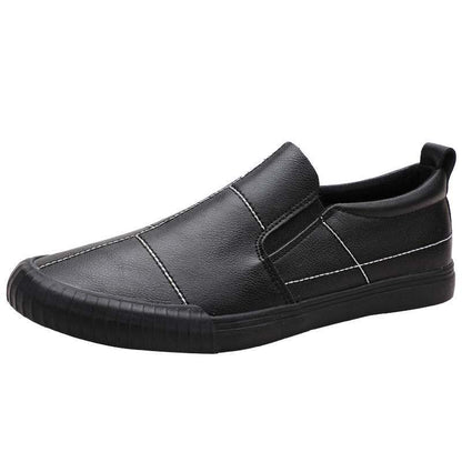 Plus Size 38-44 Summer Men Leather Sneakers Comfortable Deodorant Running Basketball Shoes Breathable Shockproof Non-slip Black Shoes