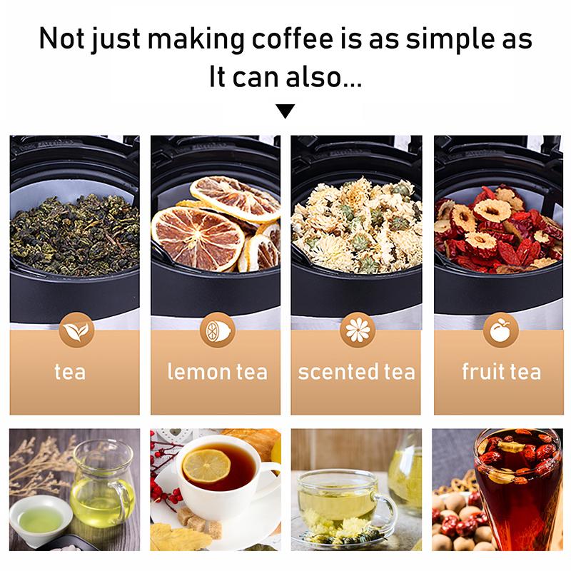 Drip Coffee Machine Filter 600W Kitchen Appliances Dripping Coffee Maker Boiled Tea Powder Milk Keep Warm 6 Cup for Gift Sonifer