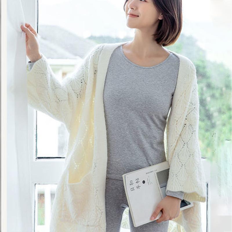 Autumn Clothes and Long Trousers Ladies Pure Cotton Suit Girls Youth Winter Slim Thermal Underwear Thin Section