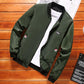 Baseball Collar Jacket Men's Loose Casual Top Thin Gown Simple Short Men's Stand Collar Long Sleeve Zipper Jacket