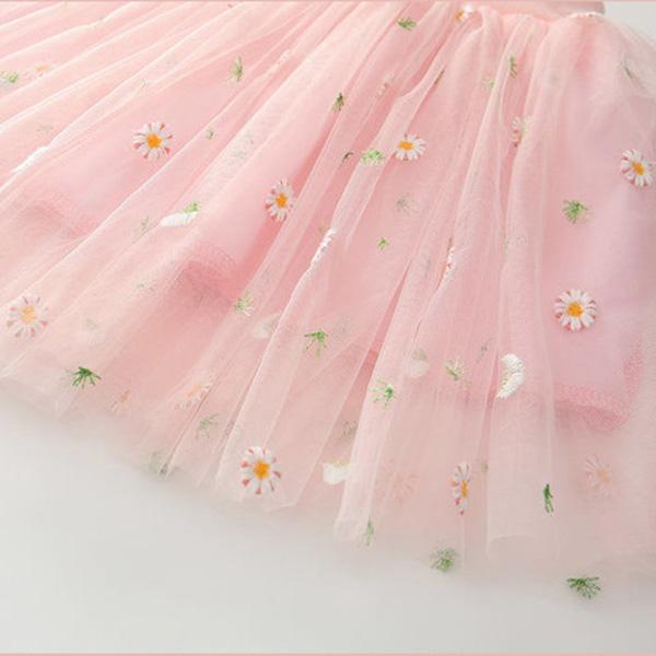 Girl Baby Short Veil Little Daisy Cute and Sweet Printed Embroidery Ruffle Elastic Waist Children's Skirts Princess Tutu A-line Skirt