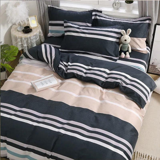 Bedding Skin-friendly Duvet Cover + 2 Pillowcases + Single Four-piece Double Bed King Size Double Bed