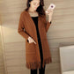 Spring and Autumn Loose Plus Size Sweater Mid-length Tassel Knitted Jacket Cardigan All-match Female Jacket
