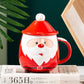 Creativity Santa Claus Ceramic Mugs with Spoon Coffee Cups Breakfast Drinking Milk Water Mugs Christmas Gift Tableware