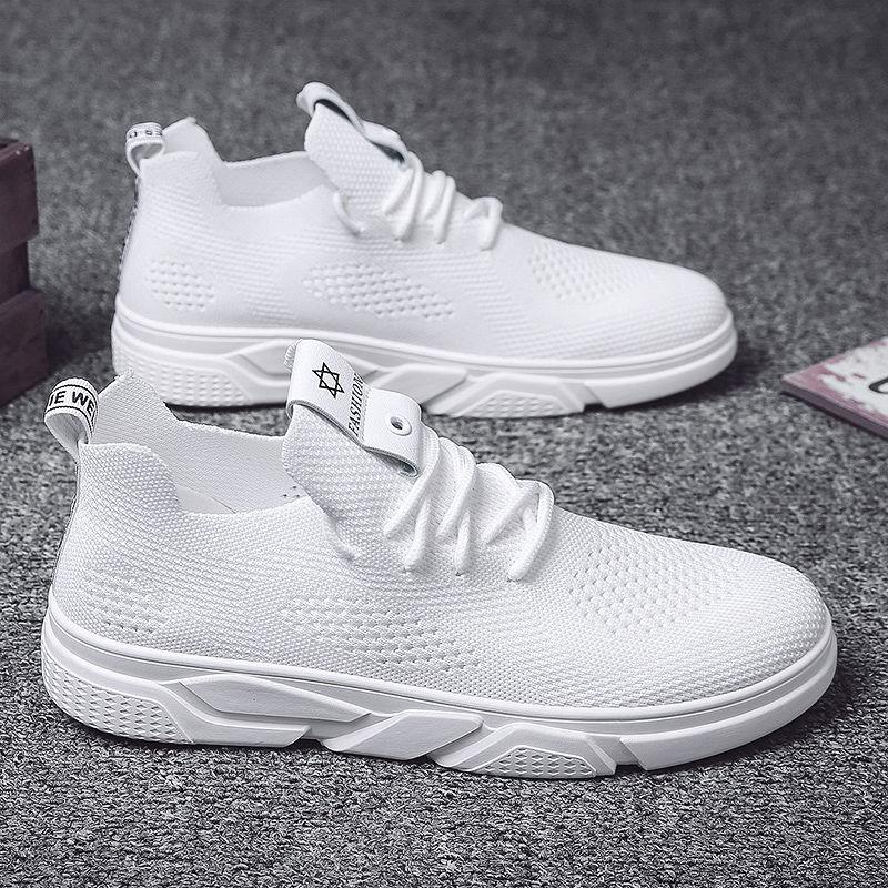 Breathable men's shoes trend wild canvas shoes casual tide shoes single shoes spring sports white