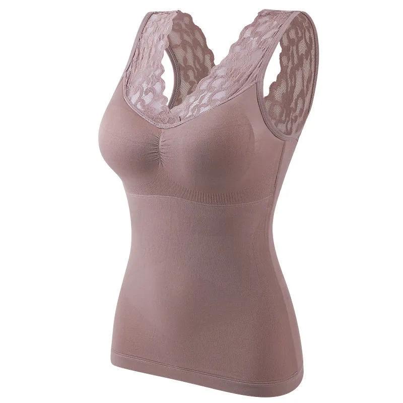 Winter Tank Top Sexy Padded Top Lingerie Crop Tops Lace Tank Black Velvet Warm Vest Inner Wear Camisole Strap Bralettes