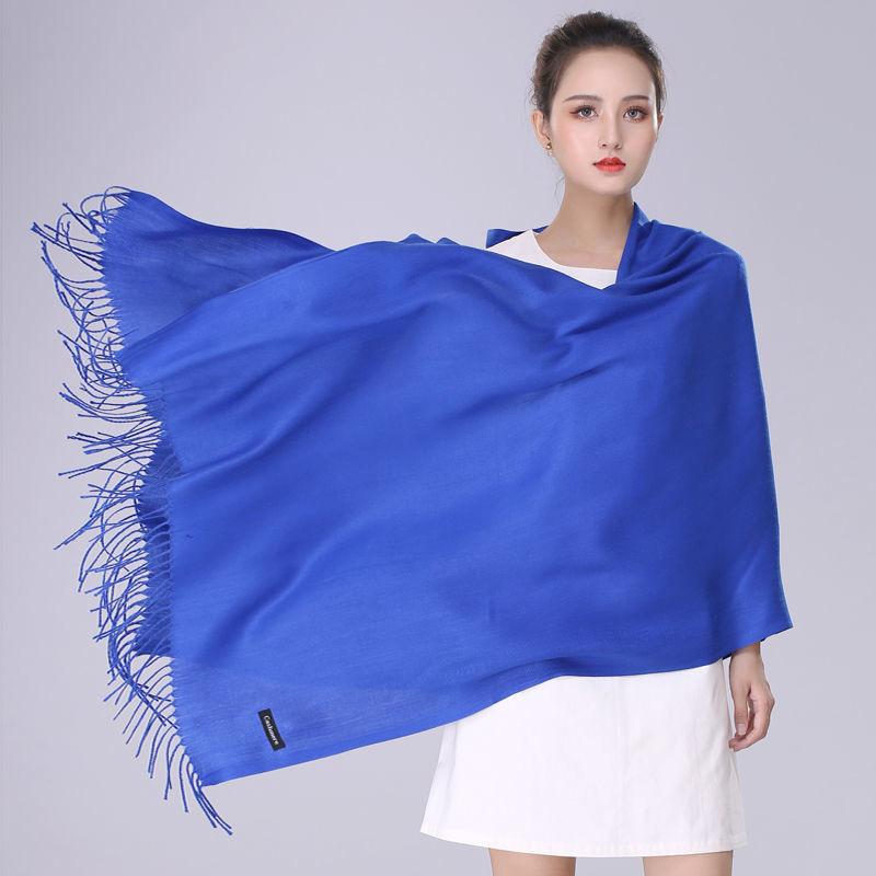 Pure Color Faux Cashmere Scarf Shawl Dual-use Wild Thick Long Section Ladies Warm Knitted Big Scarf Soft Fabric Temperament Shawl