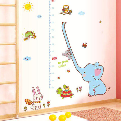 [Wall sticker] new design Long nose elephant height wall stickers for kids rooms children bedroom ho