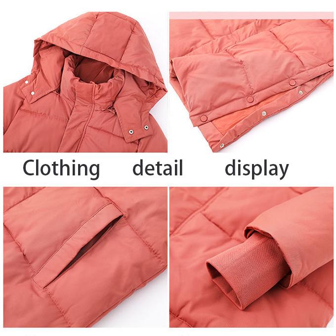 Hooded Stand-collar Down Padded Jacket Women's Loose and Thick Super Long Over-the-knee Cotton-padded Jacket Women's Warm Winter Padded Jacket