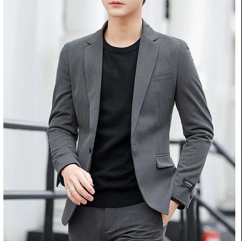 Four Seasons Men's Suit Business Casual Professional Self-cultivation Trend Handsome Suit Jacket