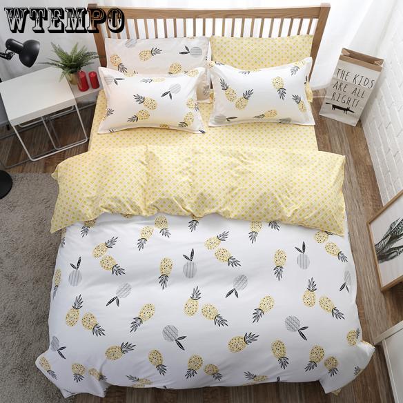 New  Home Cartoon Fox 3/4pcs Bedding Sets Children's Beddingset Bed Linen Duvet Cover Bed Sheet