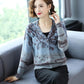 Floral Print Cardigan Women Autumn Winter Female Artificial Mink Wool Cardigan Loose Sweater Coat Fashion Knit Jacket Outwear