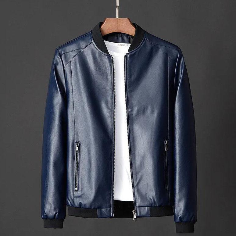 M-8XL Winter and Autumn Men's PU Plus Size Jackets Daily Casual Motorcycle Jackets Men's Solid Color Leather Jackets