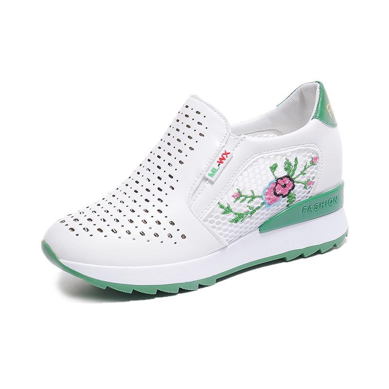 Women Summer Fashion White Hollow Sneakers Breathable Student Sport Running Shoes