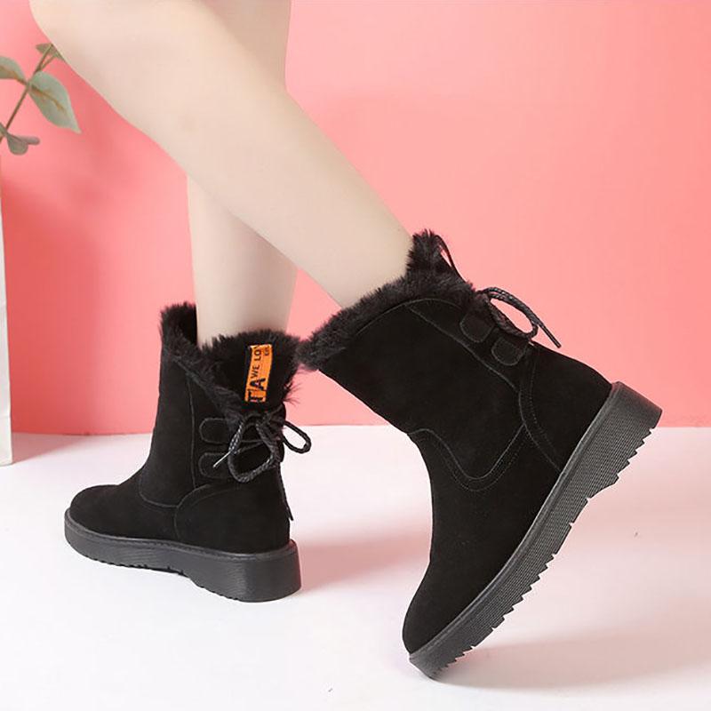 Snow Boots Women Winter Korean Version Plus Velvet Warm In Tube Cotton Shoes Soft Bottom Non-slip Thick Bottom Ankle Boots Women