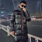 Winter Fashion Trend Glossy Cotton Coat Men's Mid-length Thick Slim Fit All-match Comfortable Jacket