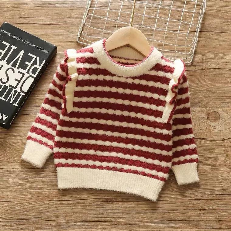 Girls' Sweater Autumn and Winter Foreign Style Girls' Bottomed Shirt Thickened and Warm Baby with Korean Version Inside