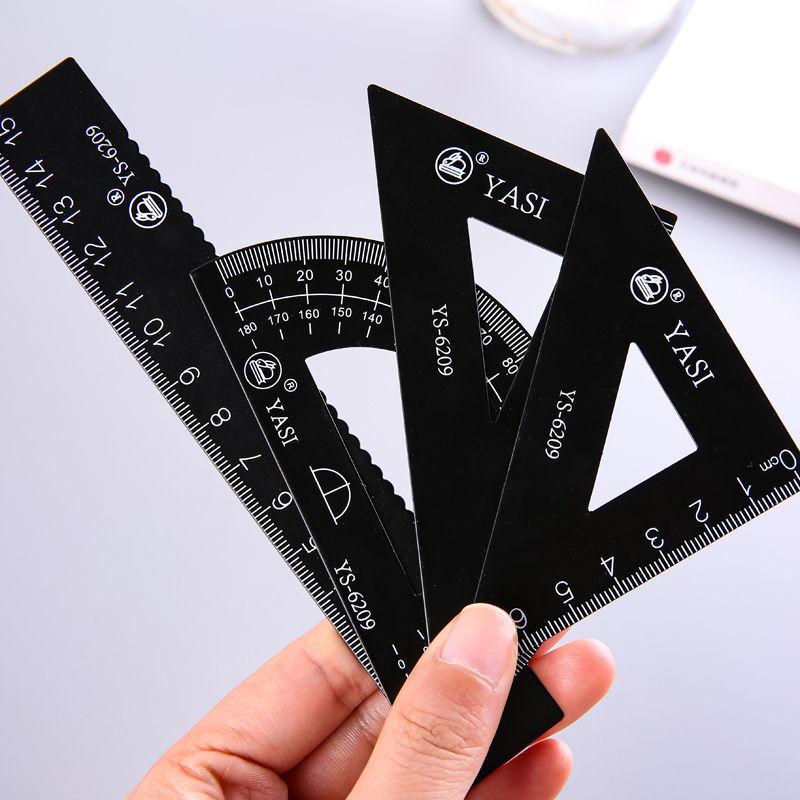 Student Metal Ruler Triangle Protractor Four-piece Set
