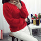 Autumn and Winter Round Neck Short Top Loose Pullover Solid Color Long-haired Sweater Thick Mohair Bottoming Shirt