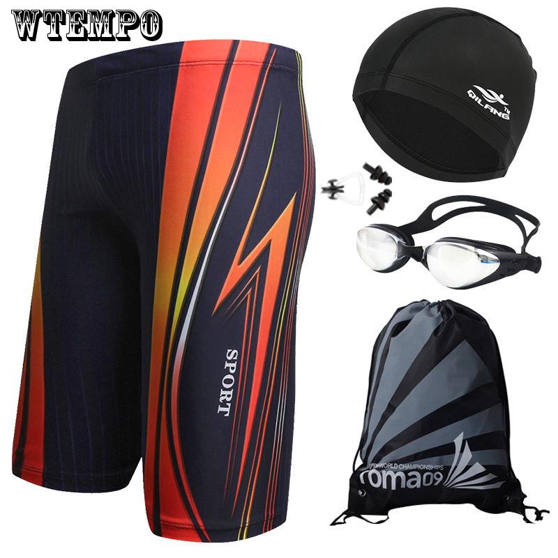 WTEMPO Swimming Trunks short swimsuits swimwear  beach shorts swimming cap swimming trunks suit