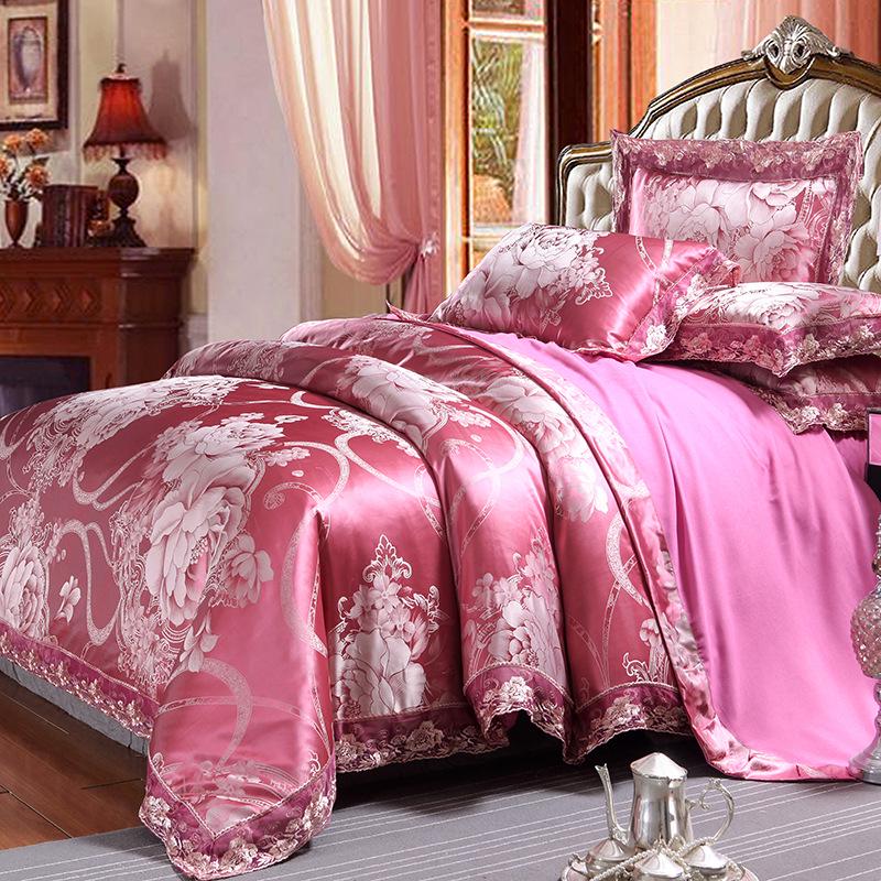 Four pcs sets of bedding Bedroom fashion European and American style cotton jacquard home set of