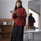 Retro Red Horn Buckle New Autumn and Winter Sweater Women's Knitted Cardigan Jacket Women Loose Outer Wear Korean Version of All-match