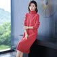 Sweater Dress High Neck Autumn and Winter with Coat Base Knitted Dress Women's Loose and Thick Long Dress