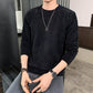 Fall/Winter Men's Sweater Base Sweater Imitation Mink Fleece Warm Knit Sweater Round Neck Pure Color Casual Loose Pullover