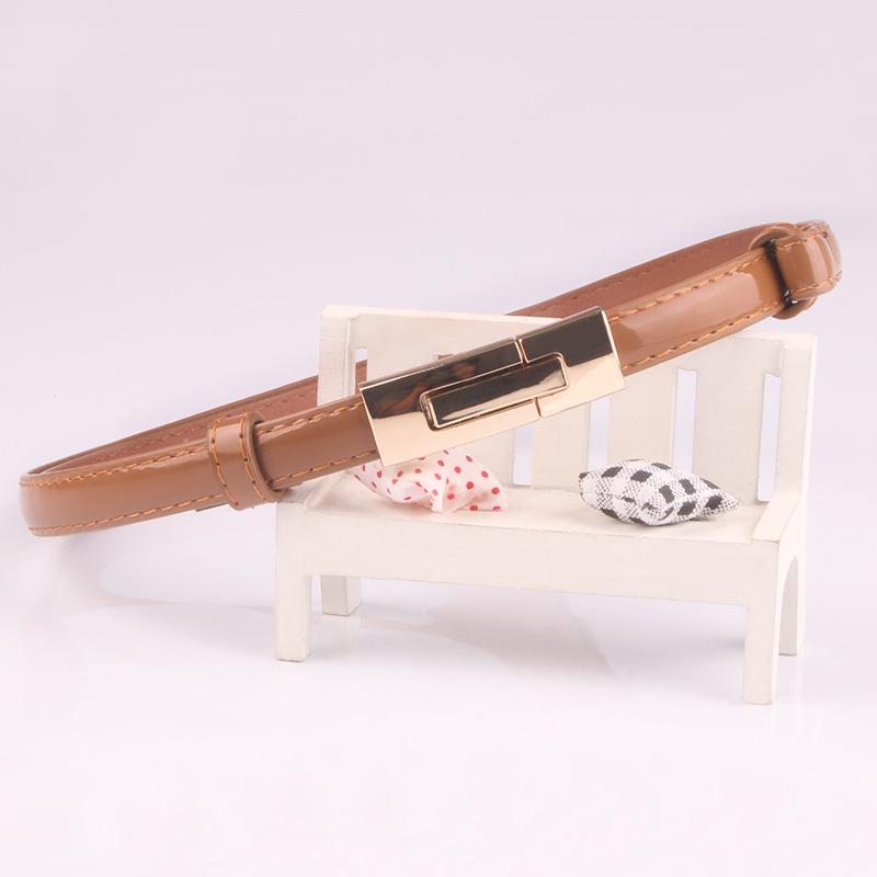 Women buckle adjustment fine belt Decorative candy color belt