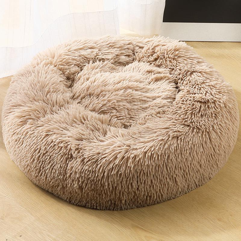 Round Plush Pet Bed House Super Soft Cat Dog Nest Kennel Warm Sleeping Puppy Kitten Mat
