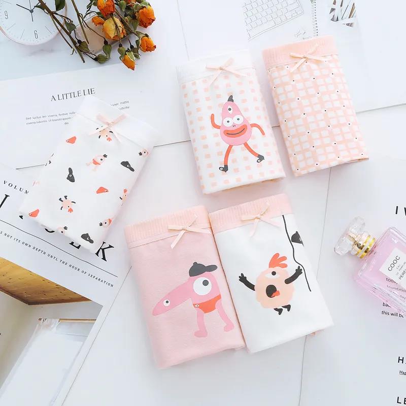 5 PC Kid's Girl Cute Cartoon Bear Pattern Cotton Briefs Panties Underwear Daily Life