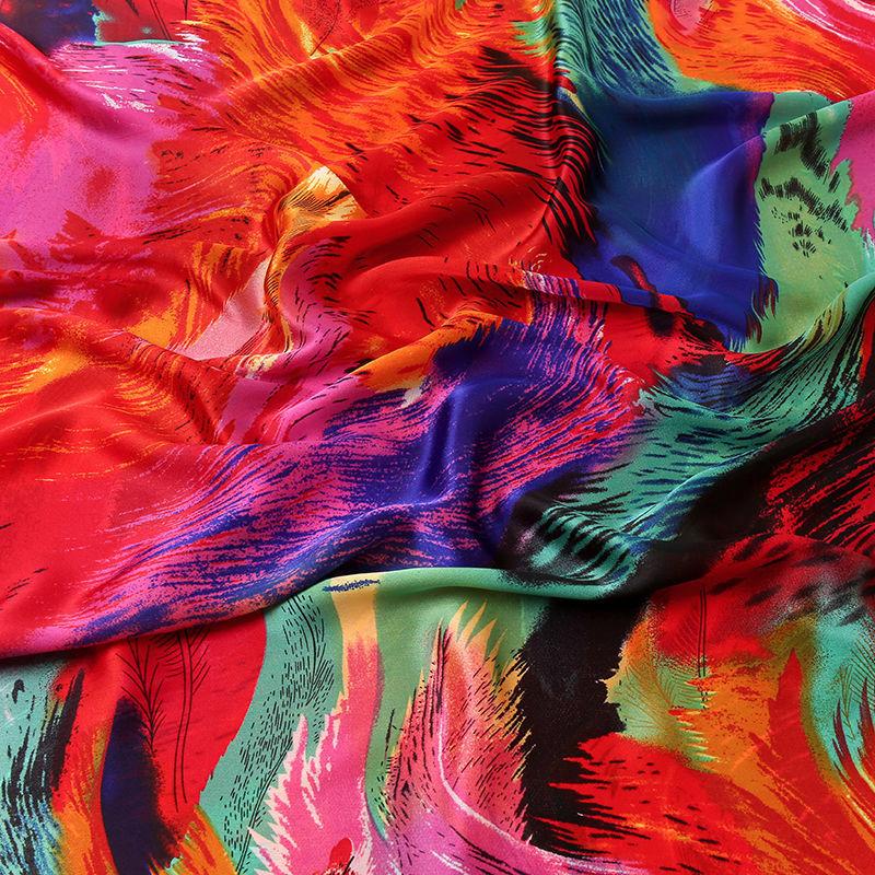 All-match Scarf Feather Multicolored Printing Silky Soft and Graceful Long Scarf Shawl Female Beach Cover Towel Big Scarf