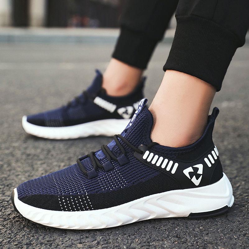 Fashion Fly Woven Breathable Sneakers Men Coconut Shoes Transparent Bottom Sports Shoes Men's Running Shoes